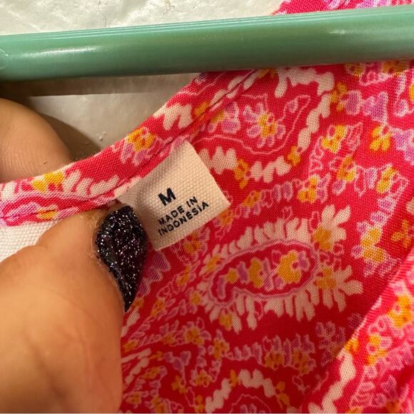 Gap Pink Summer Dress Floral Paisley Printed Midi Dress Size Medium - Picture 4 of 5